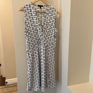 Soft white and navy dress